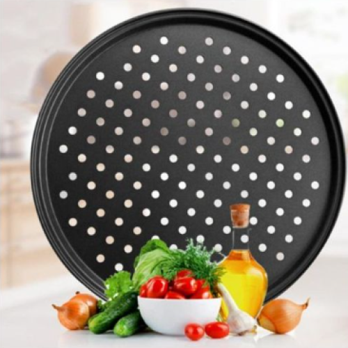 30cm Vented Pizza Pan With Holes Baking Tray Bakeware, Black. Medium Each