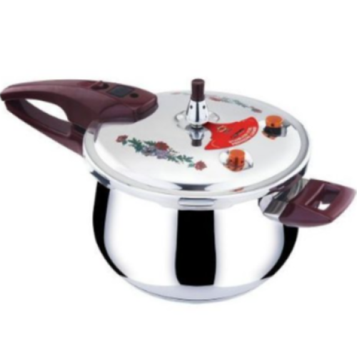 5 Litres Stainless Steel Pressure Cooker With Steamer - Silver Medium Each