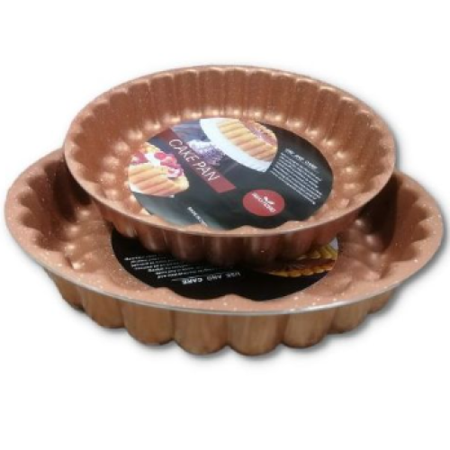 2Pc Decorative Nonstick Angel Baking Food Pie Cake Pan 28 & 30Cm,  Copper. Medium Each