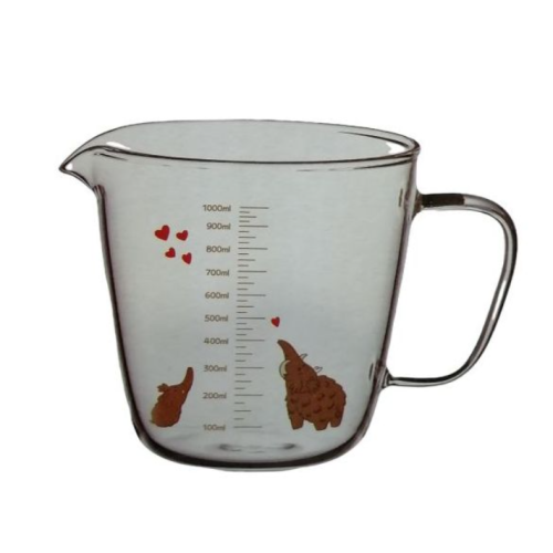 1000ml Heatproof Glass Beaker Measuring Cup With Handle- Clear Medium Each