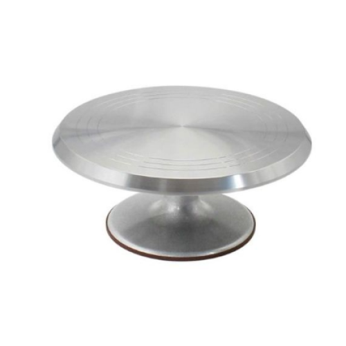 12 Inch Rotating Cake Decorating Revolving Pottery Stand Turntable, Silver. Medium Each