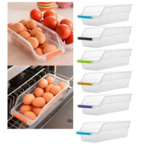 4 Pack Refrigerator Storage Organiser Box, Drawers, Pantry Container, Clear Medium Each