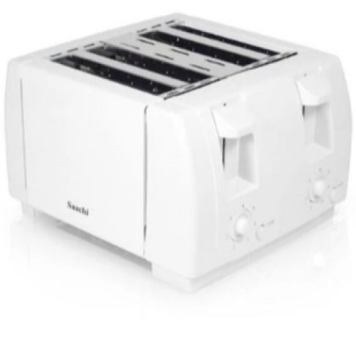 4 Slice Stainless Steel Bread Toaster - White. Medium Each