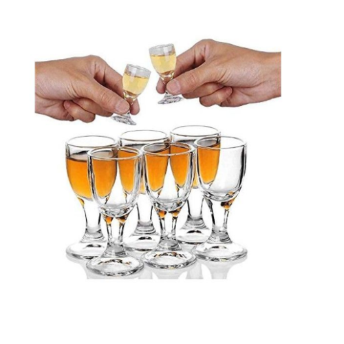 11ml 0.4oz Small Cocktail Whisky Mini Shot Glasses set of 6- Clear. Medium EACH