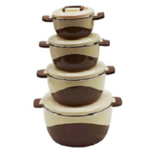 4 Pieces Insulated Hot Pot Dishes 800/1600/2200/3200- Multicolors Medium Each