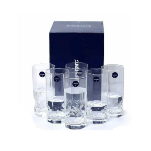 6 Pieces Of architectural Design Juice Glasses - Colorless. Medium Each