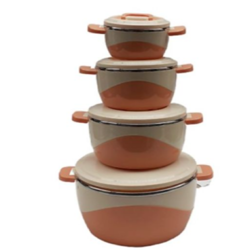 4 Pieces Insulated Hot Pot Dishes Food Container Casseroles -Multi-colour. Medium Each