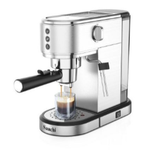 3 In1 20 Bar ULKA Pump 1L 1350 W Electric Espresso Coffee Maker Machine- Silver Medium Each