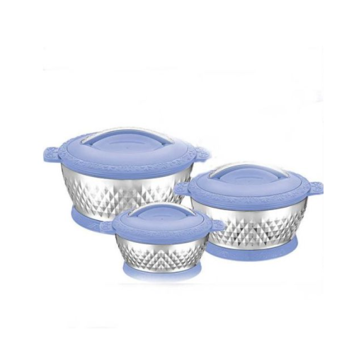 3 Pcs Insulated Hot Pot Dishes Food Warmer Casseroles -Multi-colour. Medium Each