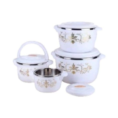 4 Pcs Flowered Insulated Hot Pot Dishes Food Warmer Casseroles Multi-colour. Medium Each