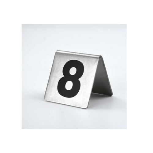 1-10 Stainless Steel Table Number Plate For Restaurant Hotel Bar Silver Medium Each