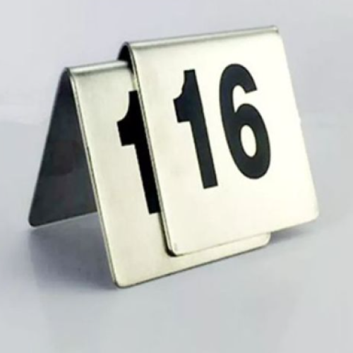 11-20 Stainless Steel Table Number Plate For Restaurant Hotel Bar-Silver Medium Each