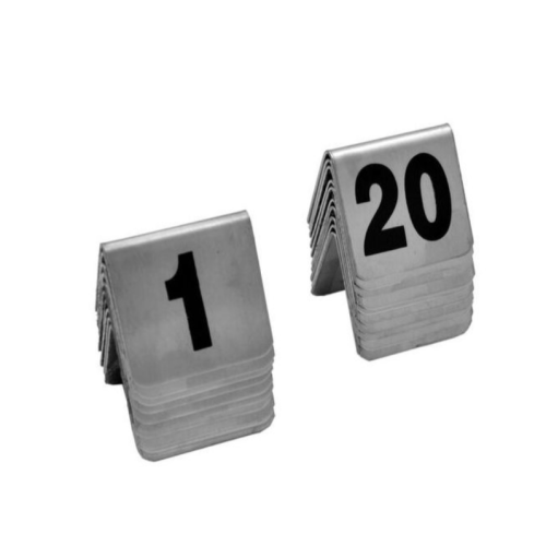 1-20 Stainless Steel Table Number Plate For Restaurant Hotel Bar Silver Medium Each