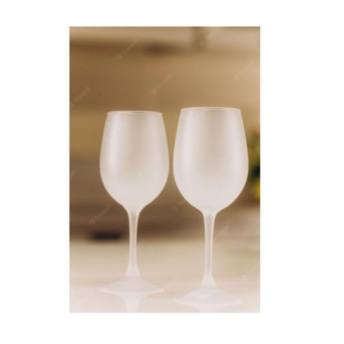 6 Pieces Of Colored Juice Wine Frosted Glass With Ice Effect - White. Medium Each