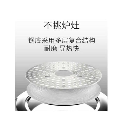 24CM 7L Aluminum Pressure Cooker With Steamer Silver Medium EACH