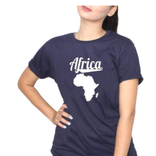 African Map Women T-Shirt - Navy Blue L, M, S, XL, XXL Each