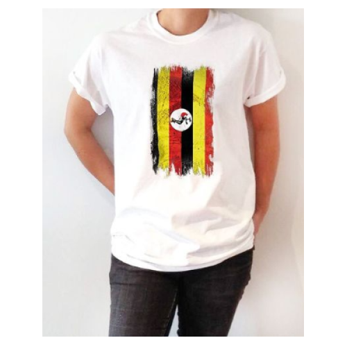 UGANDA FLAG Design Women T-Shirt - White L, M, S, XL, XXL Each