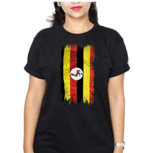 UGANDA FLAG Women T-Shirt - Black L, M, S, XL, XXL Each