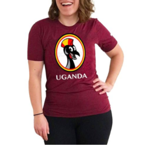 UGANDA CRANE Women T-Shirt - Maroon L, M, S, XL, XXL EACH