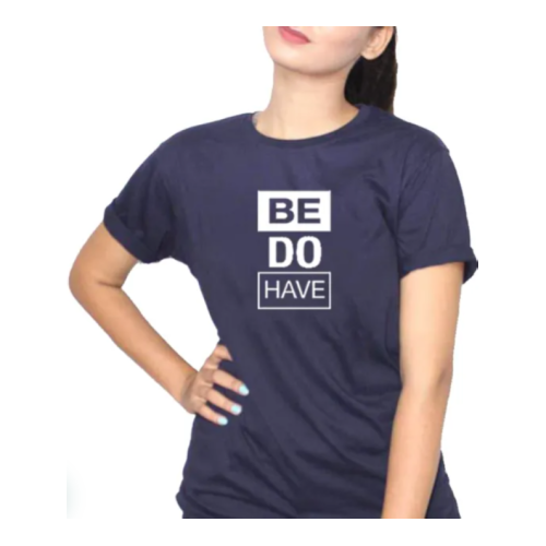 BE DO HAVE Women T-Shirt - Navy Blue L,    M,    S,    XL,    XXL BE DO HAVE Women T-Shirt - Navy Blue