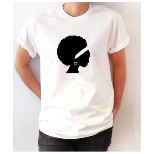 Afro Girl Women T-Shirt - White L, M, S, XL, XXL each