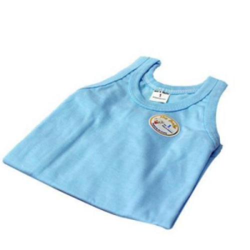 Baby Cotton Vest - Blue SMALL Each