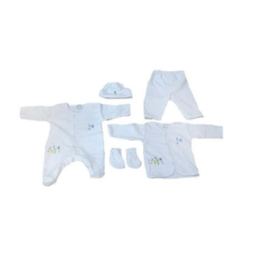 6 Pieces Cotton Clothing Set For All Babies-White SMALL Each