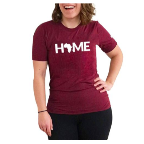 AFRICA HOME Women T-Shirt - Maroon L, M, S, XL, XXL Each