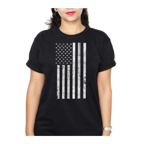 US FLAG Women T-Shirt - Black L, M, S, XL, XXL Each