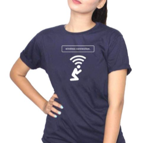 Wireless Connection Women T-Shirt - Navy Blue L, M, S, XL, XXL Each