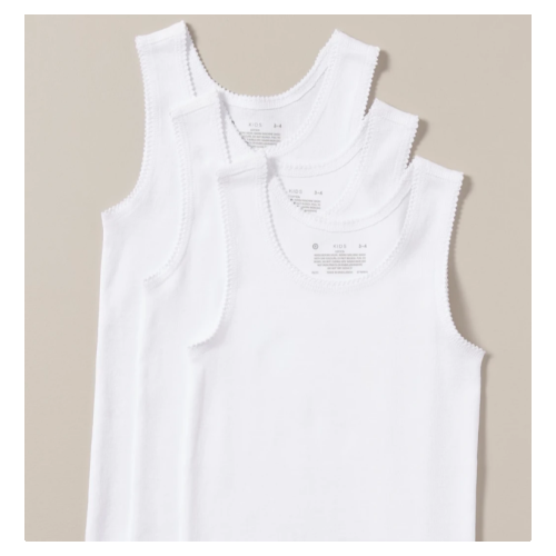 3 Pack of Girls Vests Undershirt - White SMALL EACH
