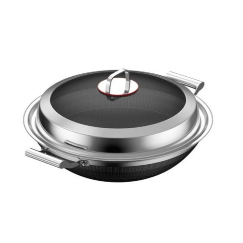 34Cm Non-stick induction Wok Cookware Saucepan Pot- Silver. Medium Each