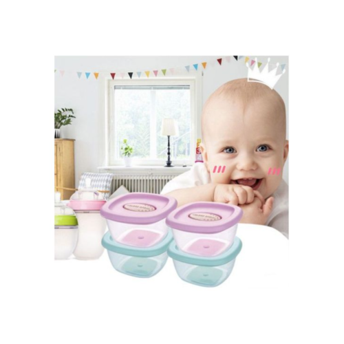 4Pc Baby Food Storage Container Boxes - Multi-colour. Medium Each