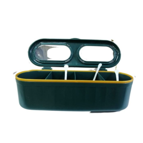 4 Section Plastic Sugar Bowl Coffee Tea Canister Storage Containers - Green. Medium Each