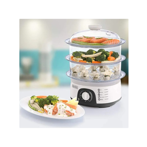 3 Tier Electric Food Cooking Steamer Pot With Display, Timer Fuction- Clear. Medium EACH