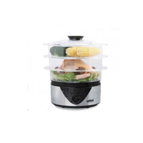 3 Layer 8L Electric Food Cooking Steamer Pot With Display, Timer Fuction- Clear. Medium Each