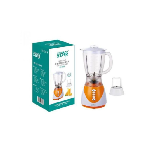 1.5L 2In1 Juicer Blender Chopper With 4-Blade Cup Orange. Medium Each