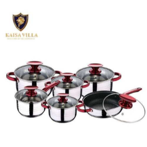 12 Pieces Heavy Stainless Steel Saucepans Cookware Pots, Silver. Medium Each