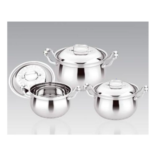 6 Piece 18,20 & 22CM Stainless Steel Saucepans Cooking Pots- Silver. Medium EACH