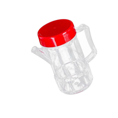 550ml Acrylic Oil Dispenser Honey Pot Vinegar Sauce Bottle For Barbecue- Red. Medium Each
