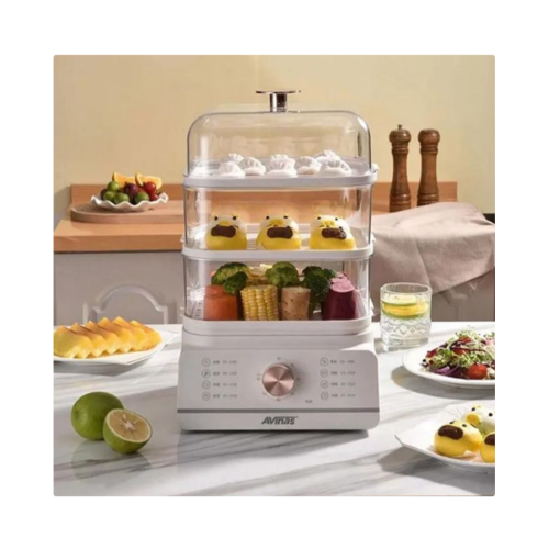 3 Layer 16L Electric Food Cooking Steamer Pot With Display, Timer Fuction- Clear. Medium Each