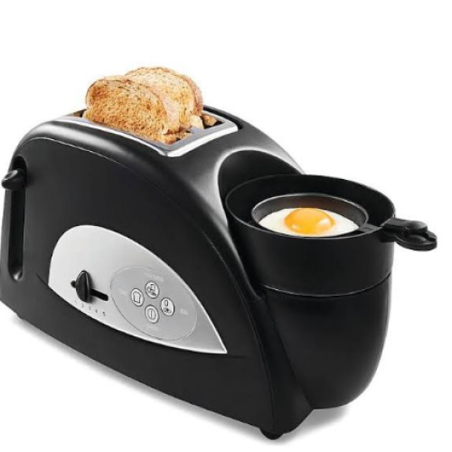2 Slice Toast And Egg Cooker All In One Breakfast Maker Toaster - Black. Medium Each