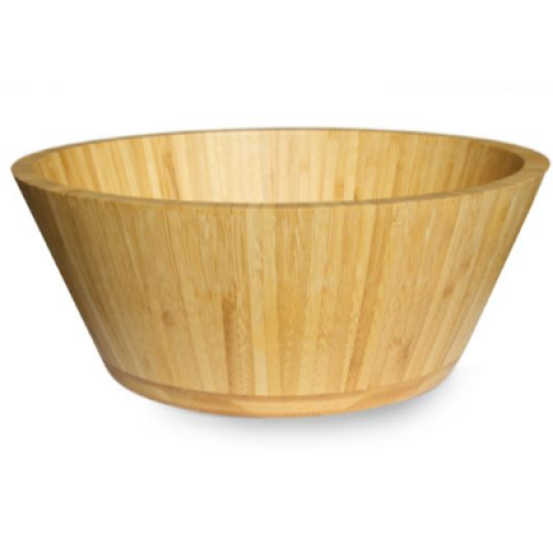 24Cm Bamboo Fruit Salad Serving Bowl Dish-Brown. Medium Each