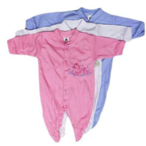 Three Piece Baby Overalls -Pink White Blue SMALL Each