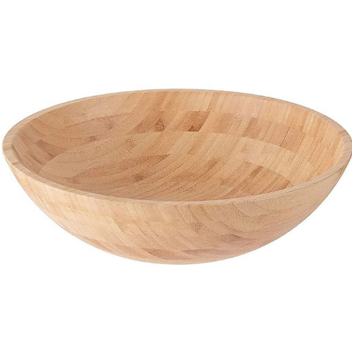 25Cm Bamboo Fruit Salad Serving Bowl Dish-Brown. Medium Each