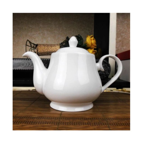 300ml Round Ceramic Teapot Kettle - White Medium Each