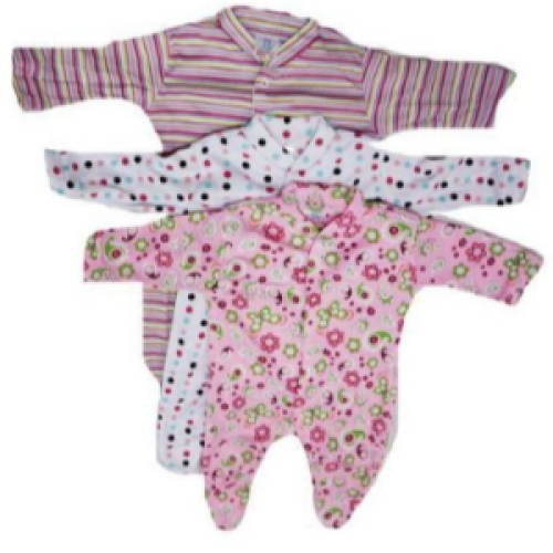 Three Piece Baby Overalls - Pink Multiple Designs SMALL Each