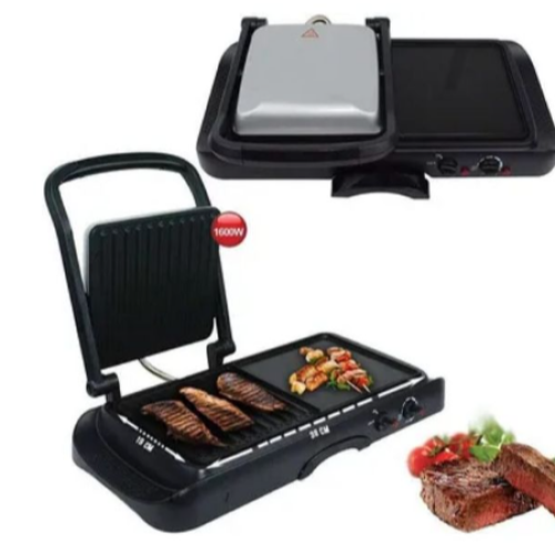 2 In1 IElectric Grill Portable Nonstick Barbecue Press Machine - Black. Medium Each