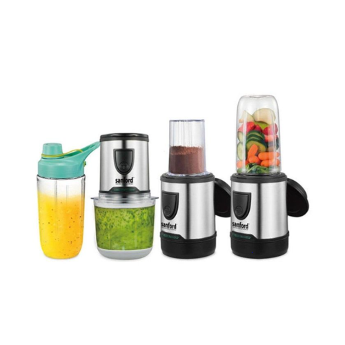 5 In1Food Processor Chopper Mixer Coffee Grinder Blender Ice Crusher- Clear. Medium Each