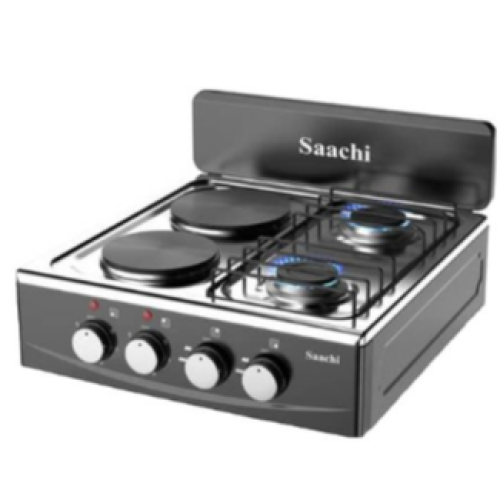 2 Gas +2 Electric Hot Plate Table Top Cooker Burner Stove, Black. Medium Each